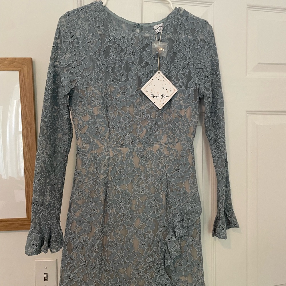 Brand New - blue lace cocktail dress - Picture 2 of 3